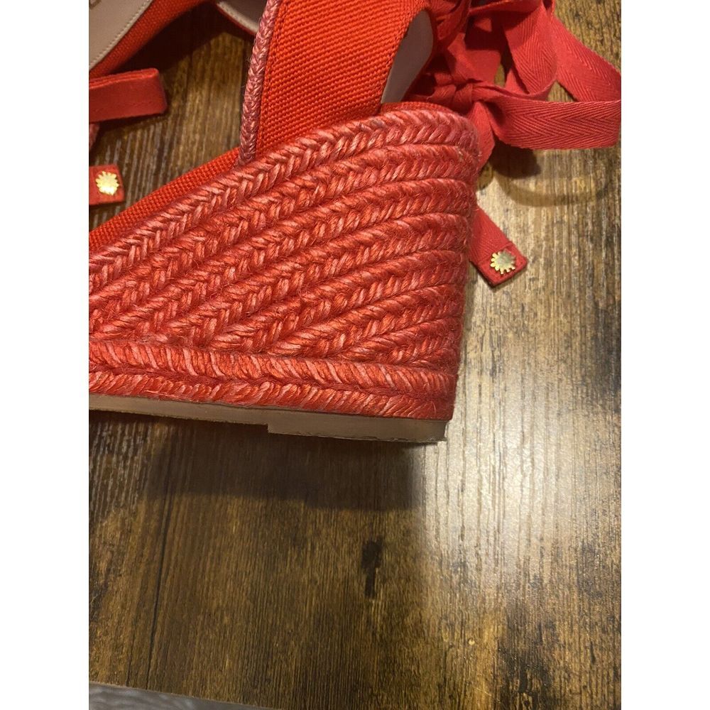 Stuart Weitzman Red Espadrille Wedges, Size 10 - … - image 5